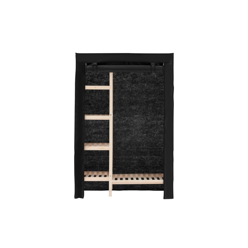 Bamboo Fabric Wardrobe Clothes Organiser Hanger - Black