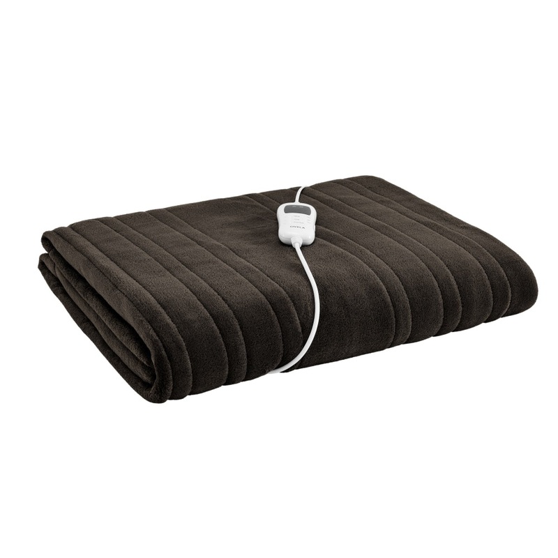 Plush Electric Heated Throw Blanket - Dark Chocolate, 160cm x 130cm