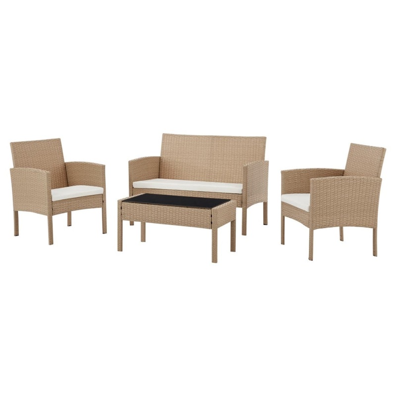 Redmond 4 Piece Outdoor Furniture Lounge Set - Natural/Beige