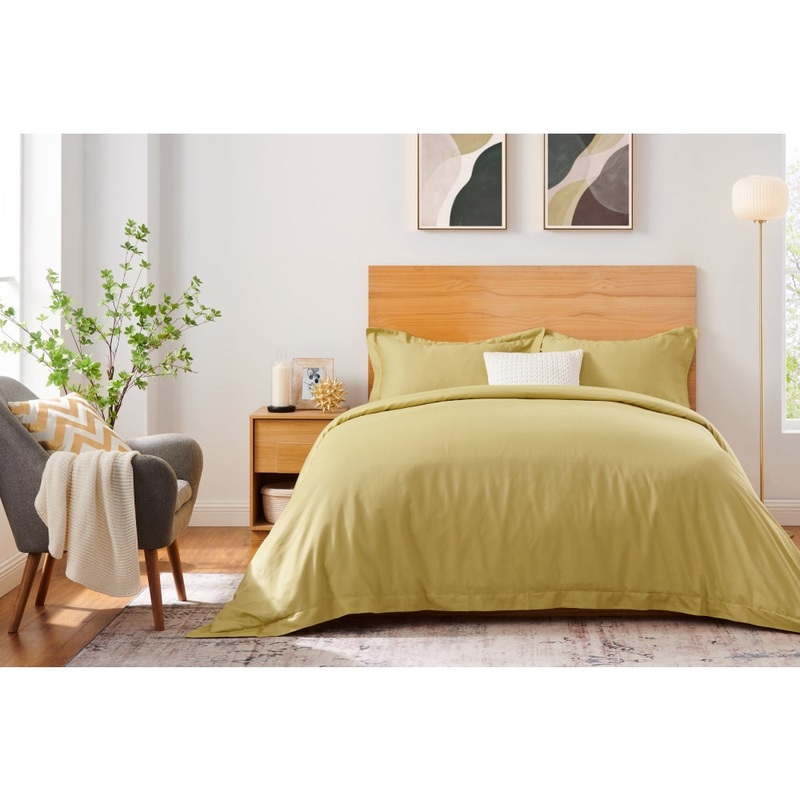 Trafalgar 1200TC Cotton Rich Quilt Cover Set - Honey, King