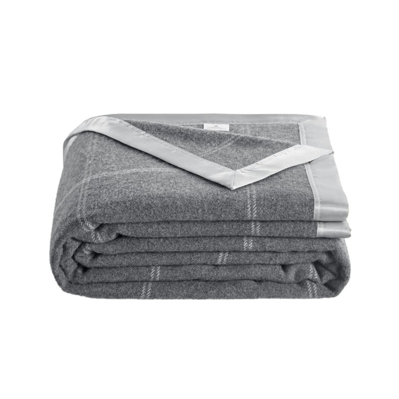 Trafalgar Merino Wool Blend Blanket - Charcoal, Single/Double