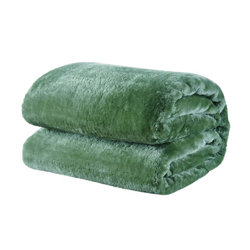 Trafalgar Plush Mink Blanket - Sage, Single/Double