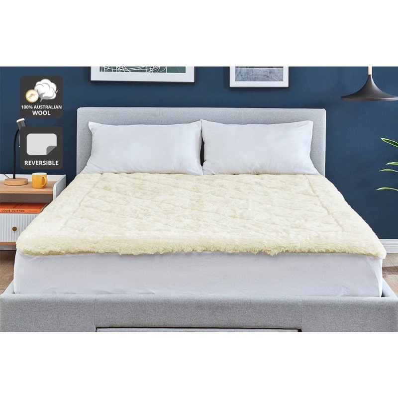 100% Australian Wool Reversible Underlay Underlay Mattress Topper - King