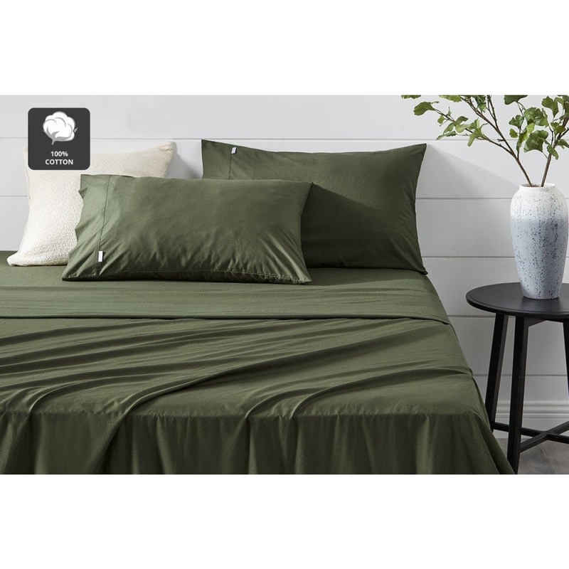 Aesop Stone Wash 100% Cotton Sheet Set - Avocado, King