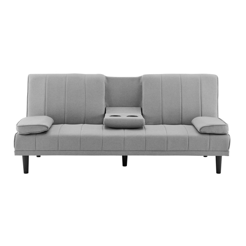 Bonita Pintuck 3-Seater Modern Facbric Sofa Bed - Light Grey