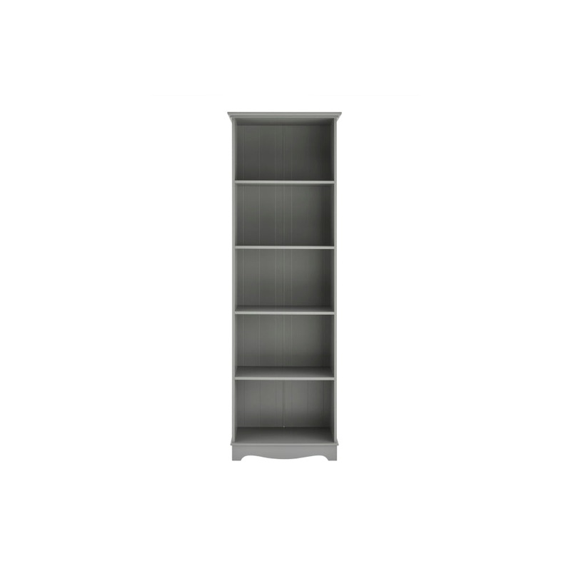 Bronson 5-Tier Wooden Narrow Bookshelf Bookcase Display Cabinet - Grey