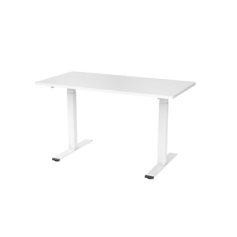 Dual Motor 2 Section Leg Standing Computer Work Task Study Office Desk - White