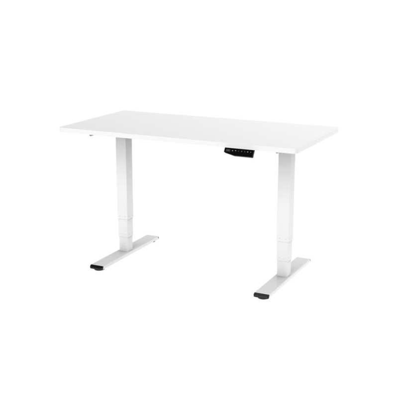 Dual Motor 3 Section Leg Standing Computer Work Task Study Office Desk - White