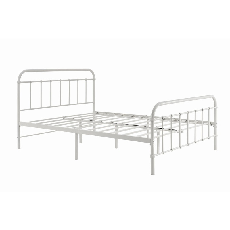 Florence Metal Bed Frame - White, Double