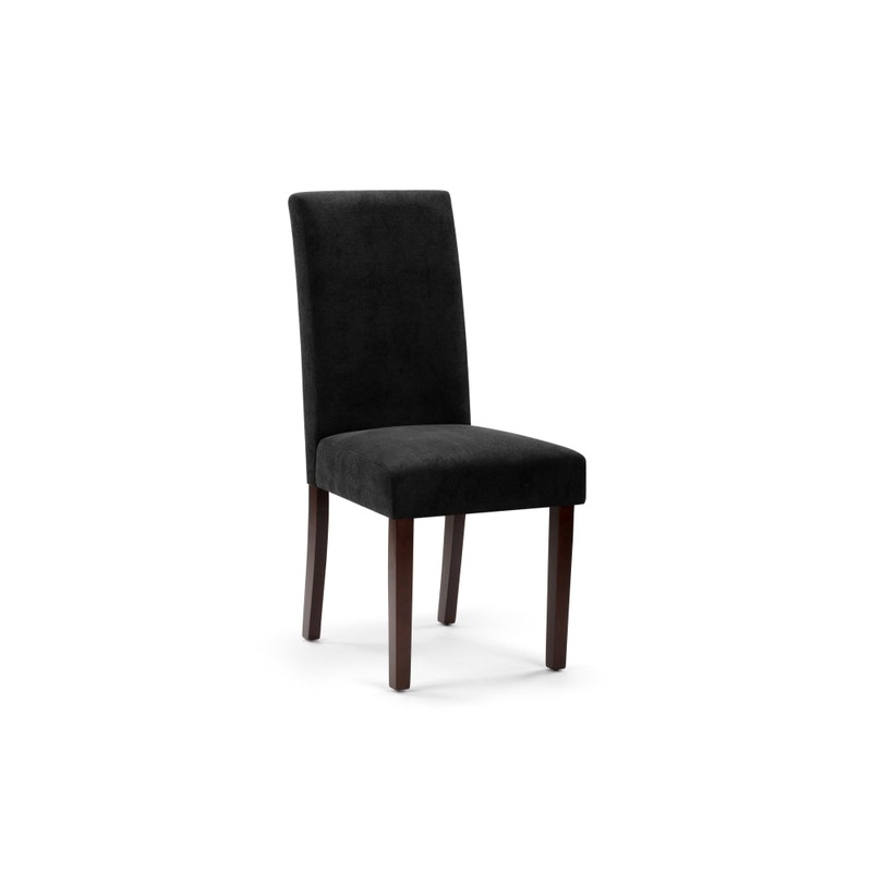Set of 2 Kyran Fabric Kitchen Dining Chairs - Black
