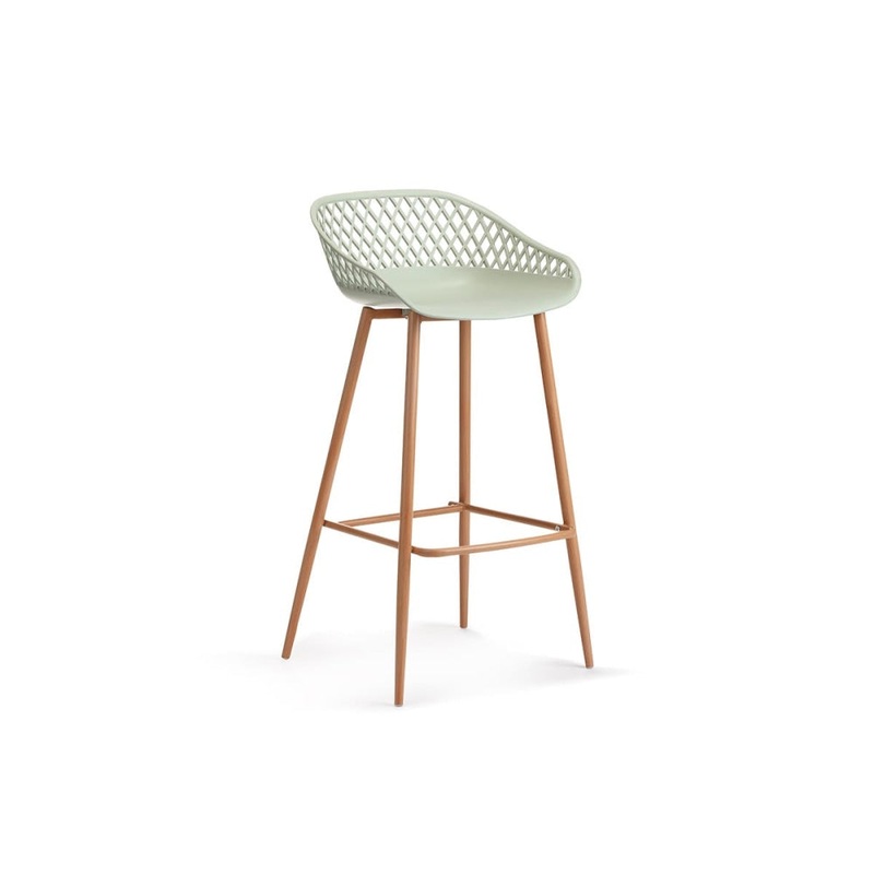 Set of 2 Leerdam Kitchen Counter Bar Stools - Pastel Green