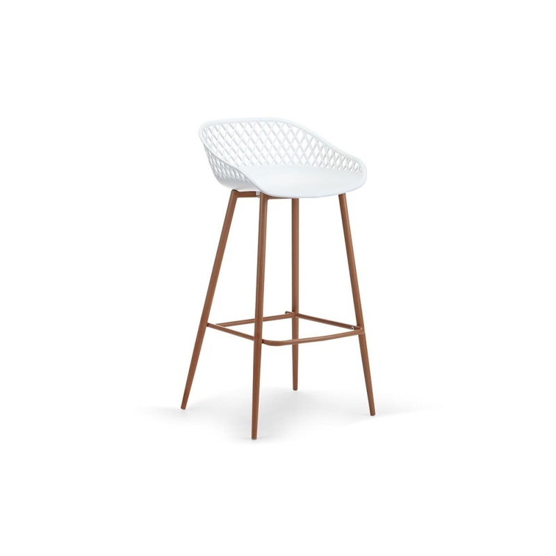 Set of 2 Leerdam Kitchen Counter Bar Stools - White