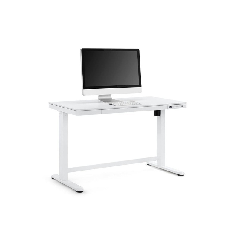 Sorrento Electric Standing Computer Work Task Study Office Desk - White/ Wood