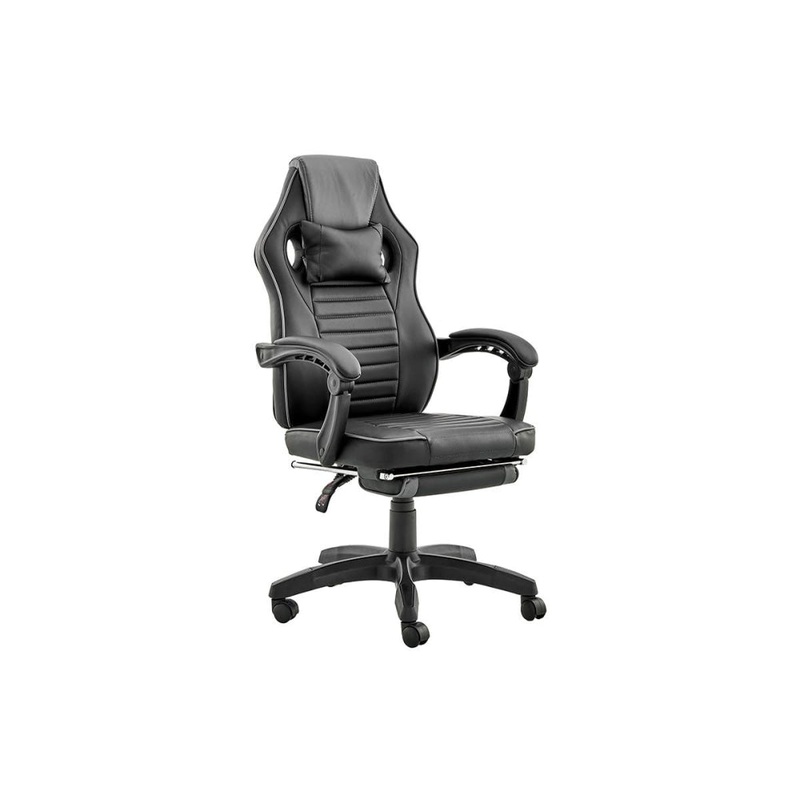 Tempest PU Leather Office Computer Work Task Gaming Chair - Black/Grey