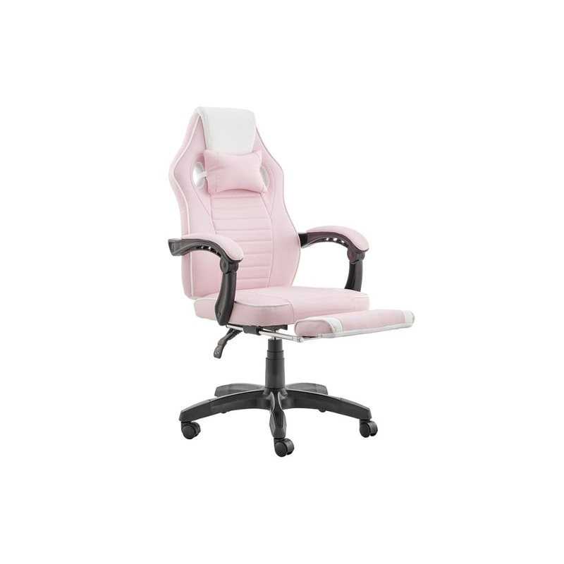 Tempest PU Leather Office Computer Work Task Gaming Chair - Pink/White