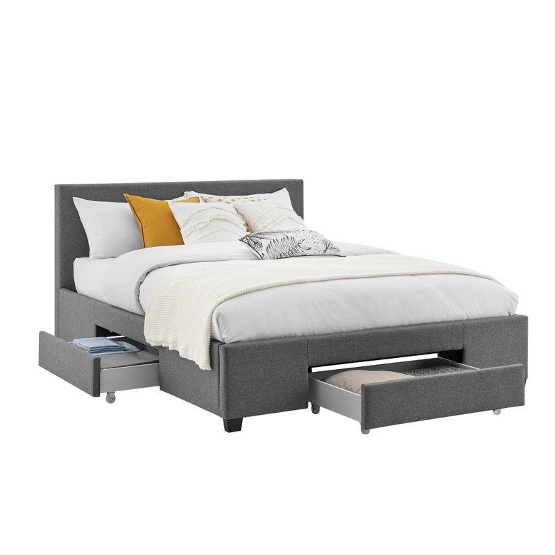 Venice Collection 3 Drawer Bed Frame - Charcoal, Queen