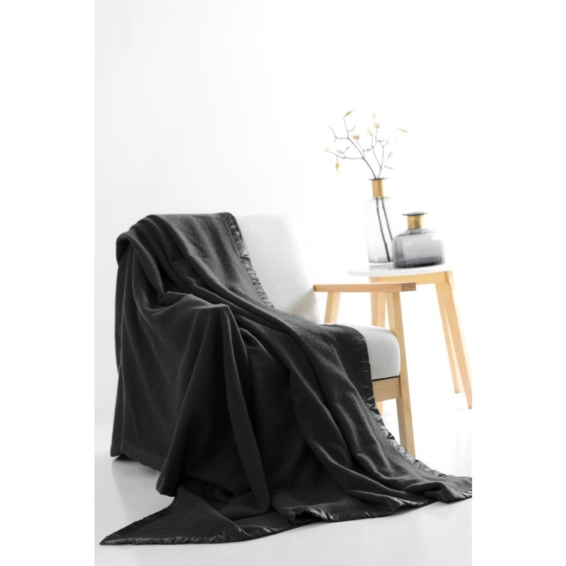 Australian Wool Blanket - Charcoal, Single Bed/Double Bed