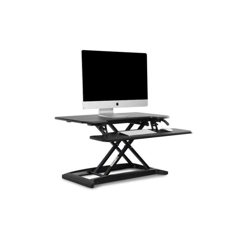 DuoPro Height Adjustable Sit Stand Computer Work Task Study Office Desk Riser - Black, Large