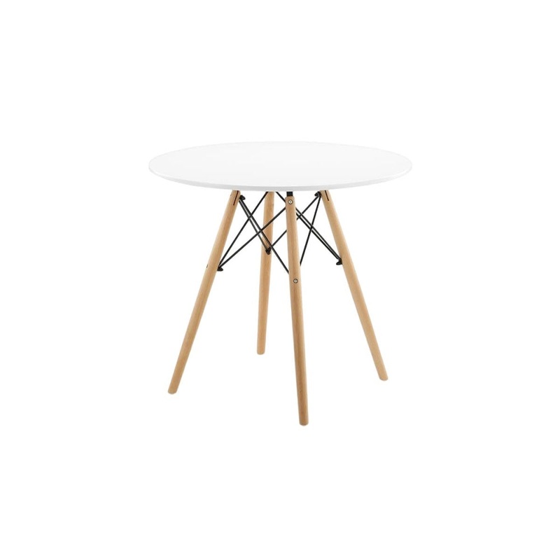 Eames Replica Wooden round Kitchen Dining Table 80cm - White