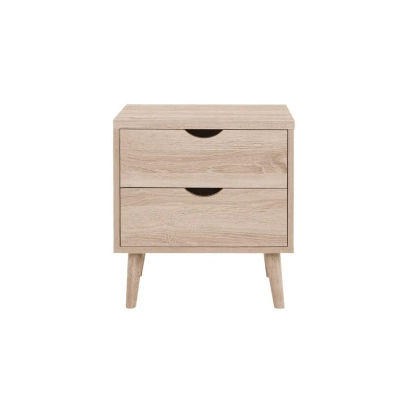 Nyhavn Collection 2 Drawer Bedside Nightstand Side Table - Oak