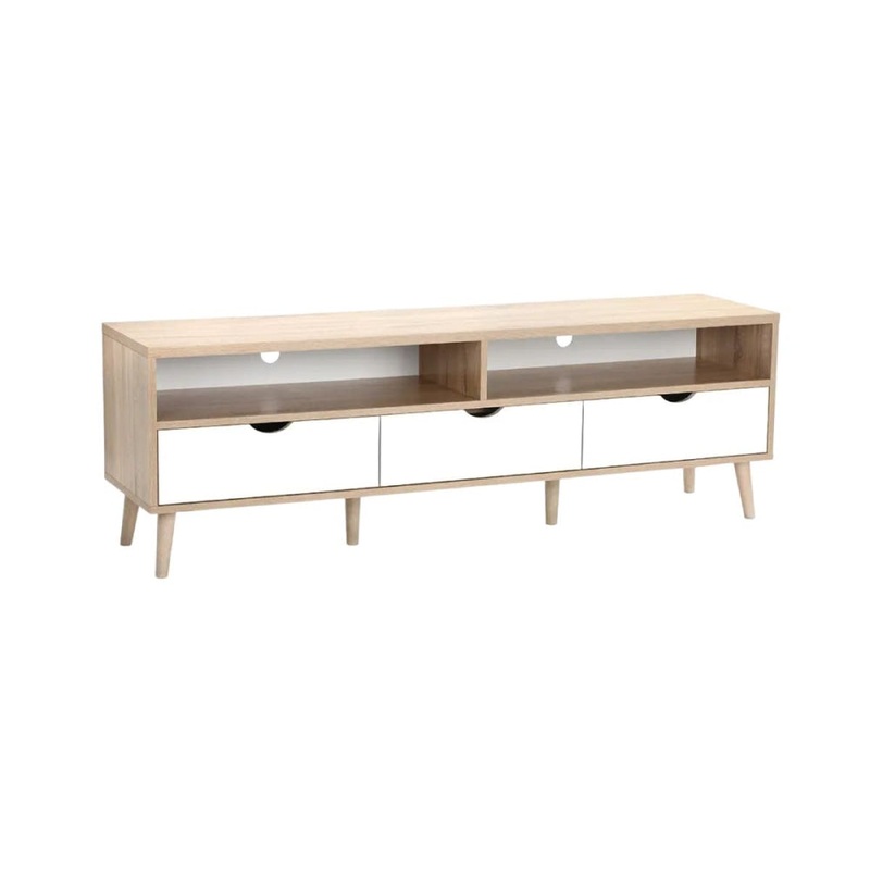 Nyhavn Collection Entertainment Unit TV Stand - White/Oak, 170cm