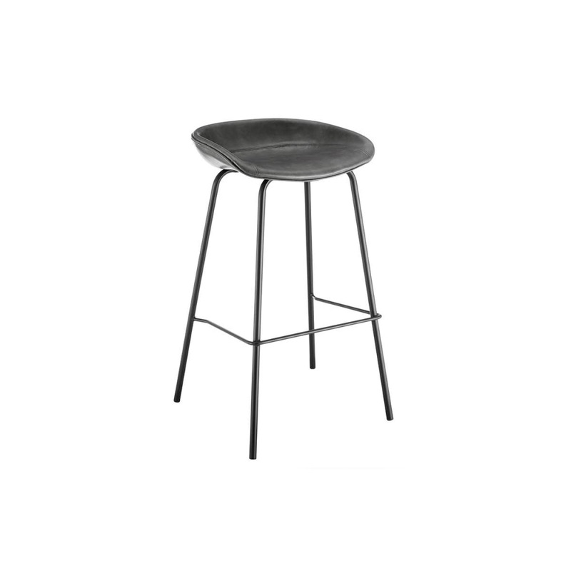 Set of 2 Emerson Premium PU Kitchen Counter Bar Stools - Charcoal