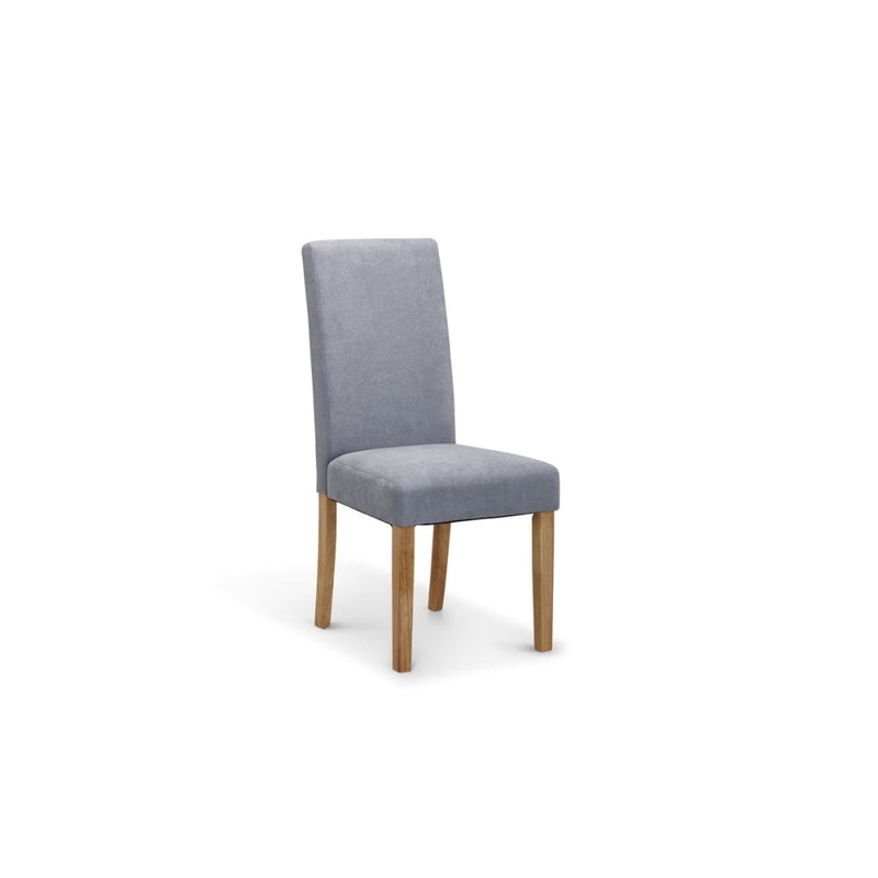 Set of 2 Kyran Fabric Kitchen Dining Chairs - Ash Grey