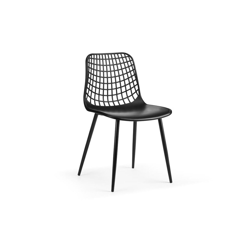 Set of 2 Leerdam Kitchen Dining Chairs - Black