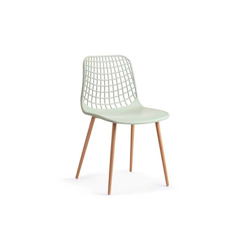 Set of 2 Leerdam Kitchen Dining Chairs - Pastel Green