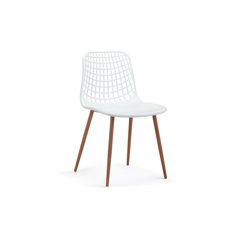 Set of 2 Leerdam Kitchen Dining Chairs - White