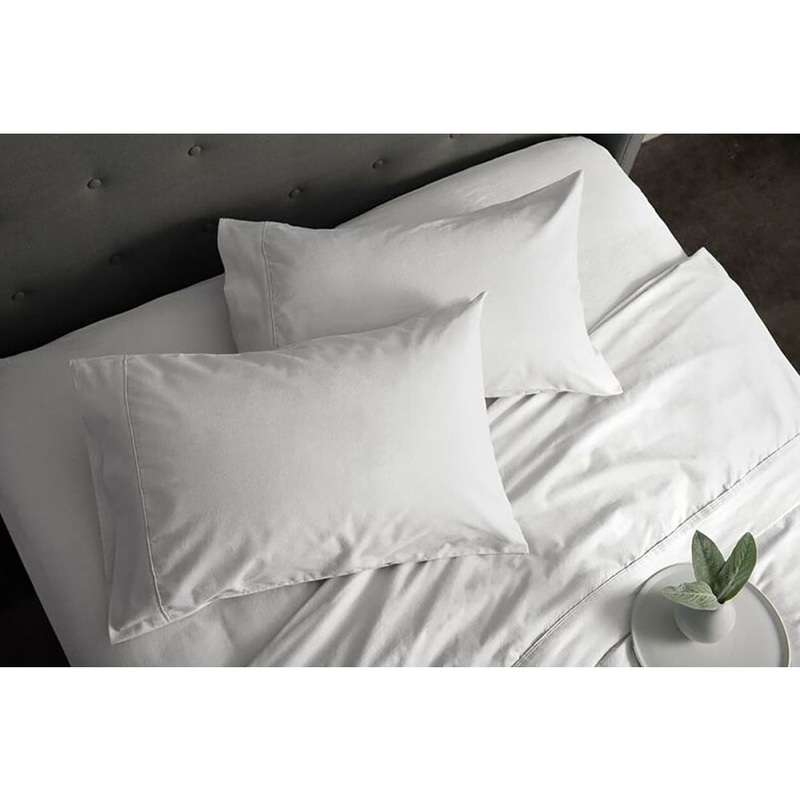Sheraton Luxury 160gsm Flannelette Bed Sheet Set - Single Bed/White