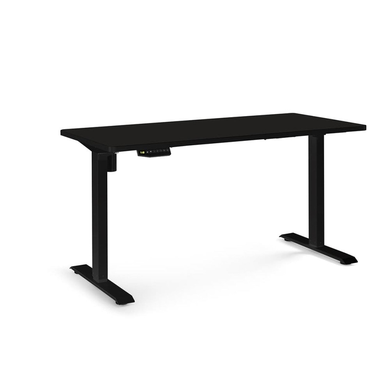 Standing Computer Work Task Study Office Desk Electric Single Motor W/ Memory Function - Black