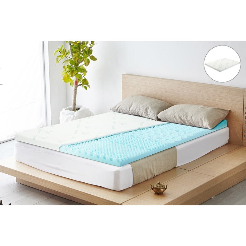 Thick Gel Memory Foam Mattress Topper with Bamboo Cover - Double