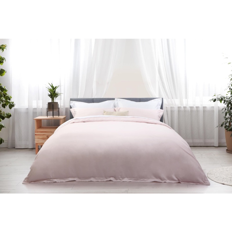 Trafalgar 1200TC Cotton Rich Quilt Cover Set - Blush, King