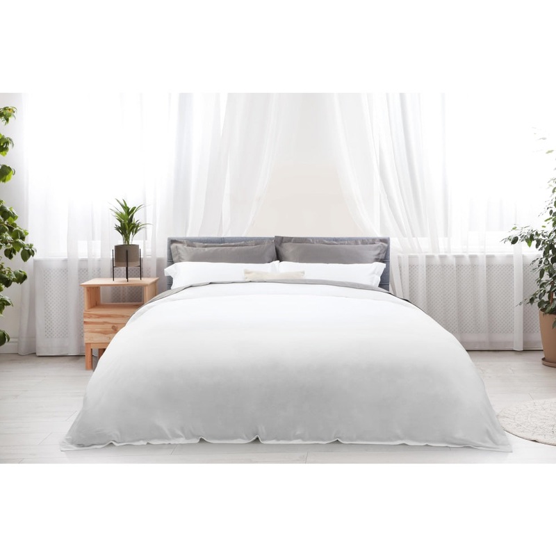Trafalgar 1200TC Cotton Rich Quilt Cover Set - White, Queen