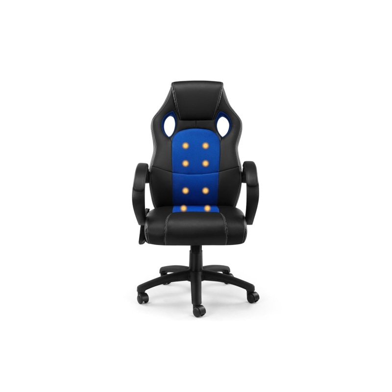 Trooper PU Leather Office Computer Work Task Gaming Massage Chair - Blue