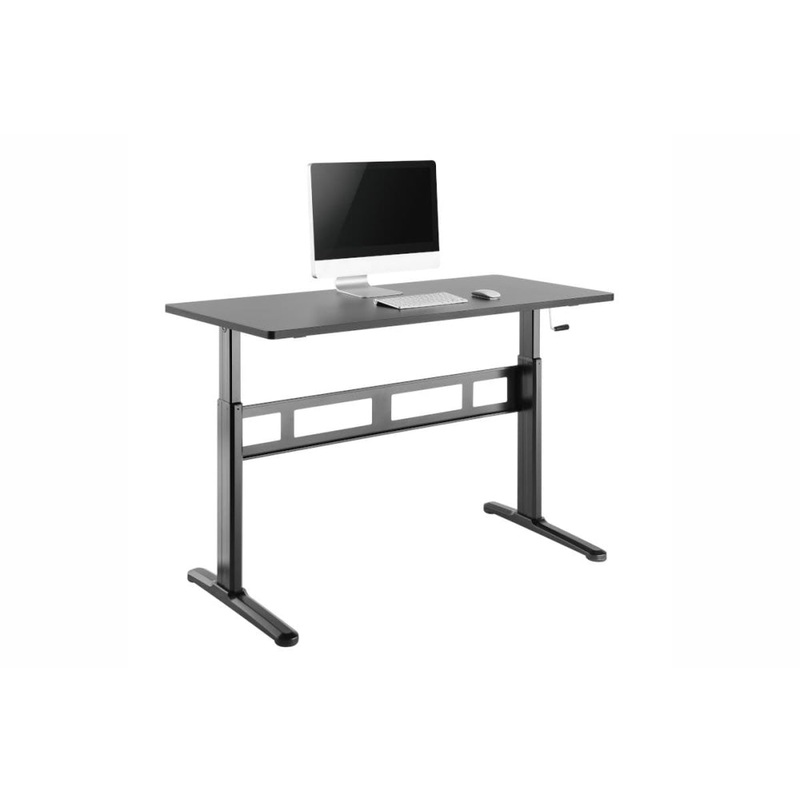 Wind-Up Height Adjustable Sit Stand Computer Work Task Study Office Desk - Black