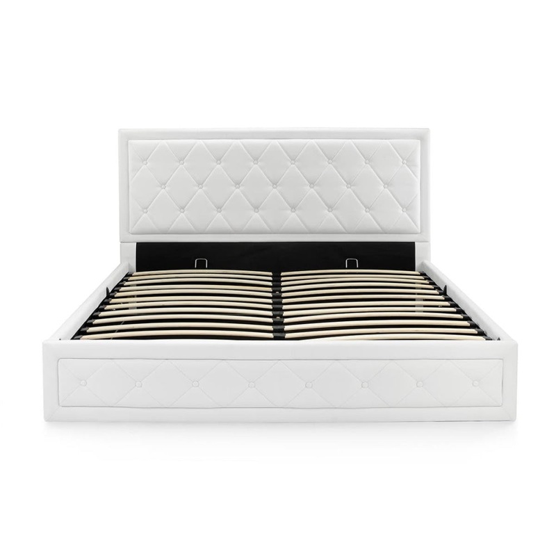 Winslow Gas Lift Bed Frame - White, Double