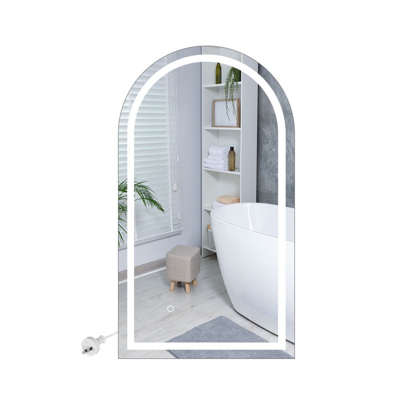 EMITTO LED Wall Mirror Arch Anti-fog Bathroom Mirrors Makeup Light 50x90cm