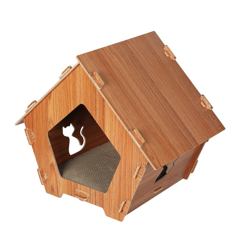 PaWz Cat Scratcher Scratching Board Corrugated Cardboard Scratch Bed Condo House