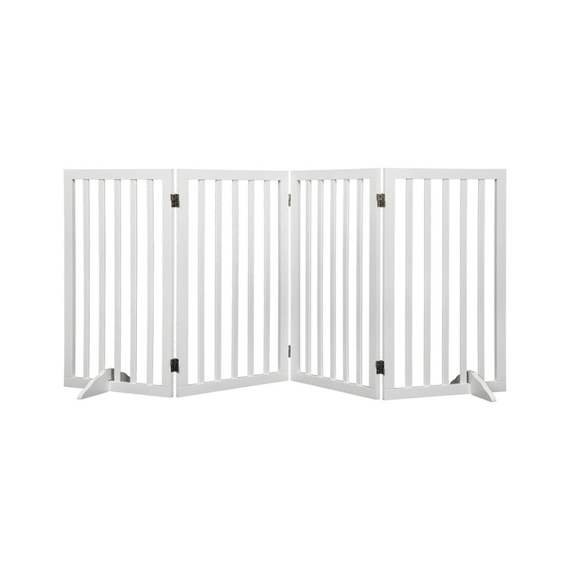 PaWz Wooden Pet Gate Dog Fence Safety Stair Barrier Security Door 4 Panel Large