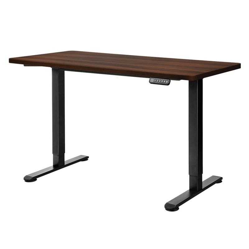 Levede Motorised Standing Desk Adjustable Electric Sit Stand Dual Motor 120CM Black Walnut