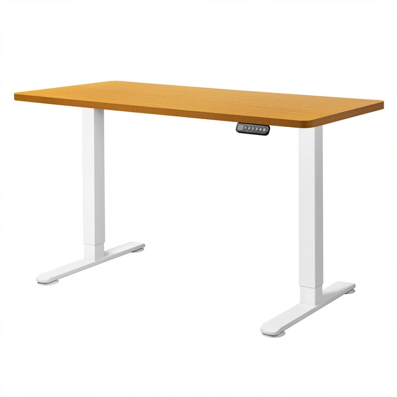 Levede Motorised Standing Desk Adjustable Electric Sit Stand Dual Motor 120CM White Natural