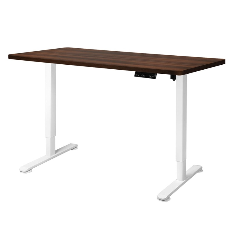 Levede Motorised Standing Desk Height Adjustable Electric Sit Stand Table 140CM White Walnut